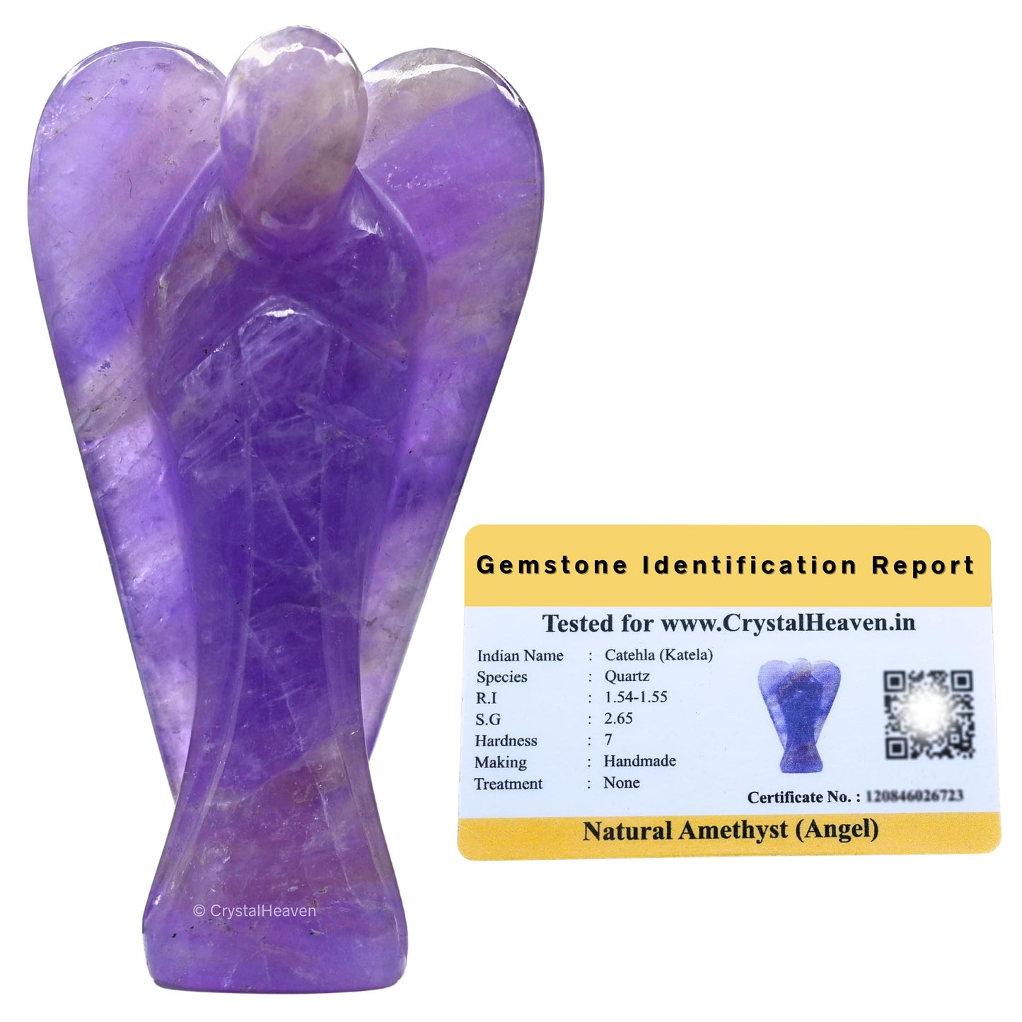 Amethyst Crystal Angel Pocket Figurines Idol - AAA Grade Original Healing Gemsto