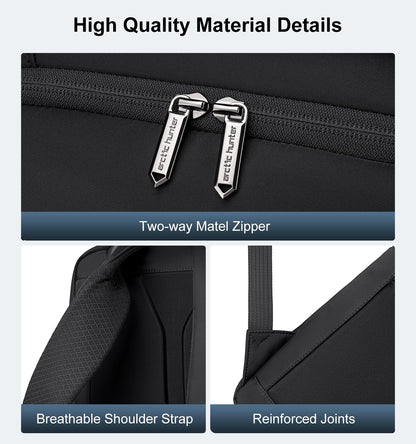Arctic Hunter Nylon Business Backpack Shockproof 15.6" Laptop Pocket 20L Water Repellent Moltiple Pockets Smart Organizer Anti Theft Design