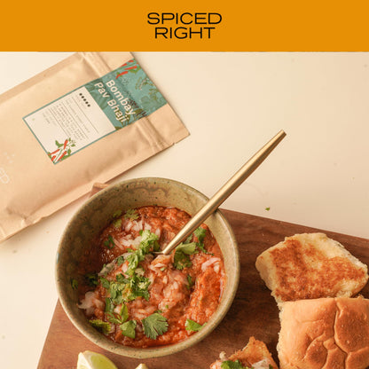 Spiced Right: Bombay Pav Bhaji Masala - Authentic 200g Blend for Pav Bhaji, Easy Cooking & Irresistible Flavors
