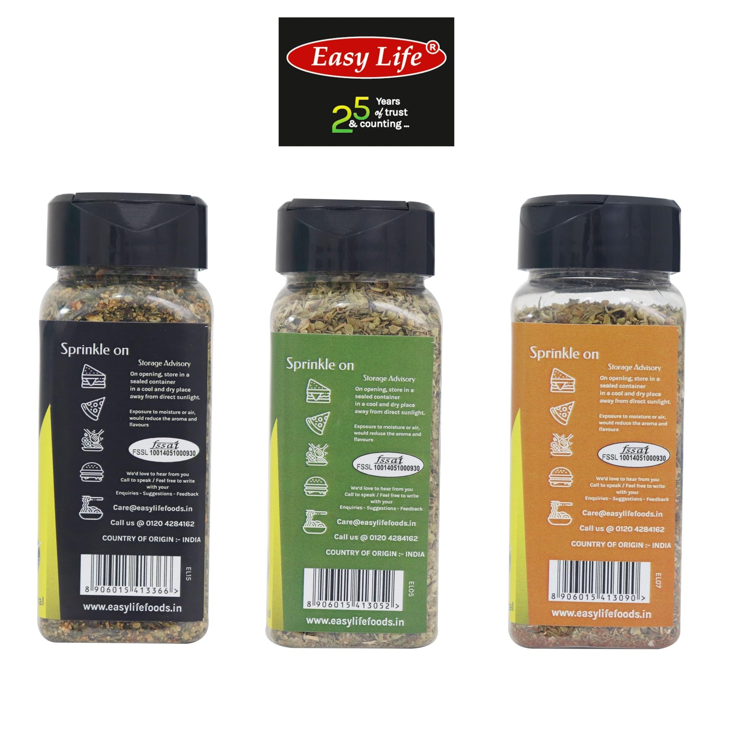 Easy Life Oregano Seasoning 50g, Mixed Herbs 25g with Pasta Seasoning 25g (Combo of 3 Seasonings and Mix herb and Spice)