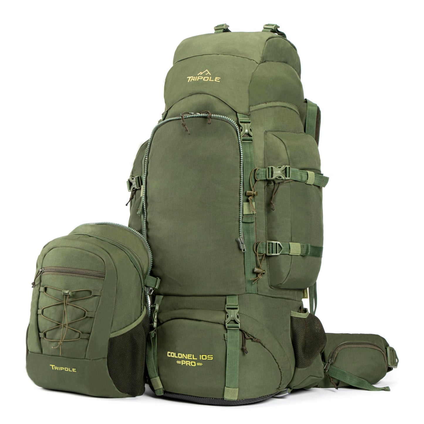 TRIPOLE Colonel Pro Metal Frame Rucksack with Detachable Day Pack and Rain Cover for Trekking and Travelling | 5 Year Warranty