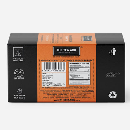 The Tea Ark Ashwagandha Tea Bags (25 Count) | Turmeric with Lemongrass Herbal Tea | Caffeine free Herbal Tea | Individually Wrapped Pyramid Tea Bags (25 Tea Bags)