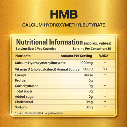 The 5XL Nutrition HMB 1000MG Capsules (calcium hydroxymethylbutyrate) - Pure HMB | Prevents Muscle Breakdown, Faster Recovery, Strength (60 Capsules)
