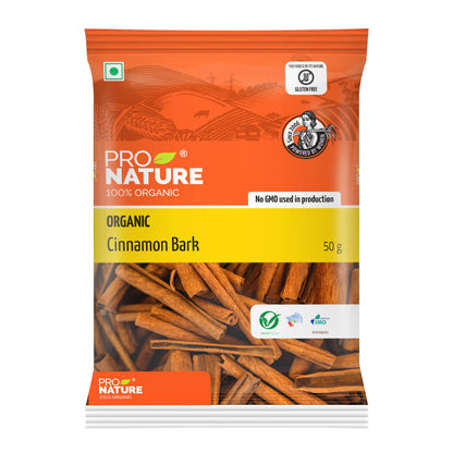 Pro Nature 100% Organic Cassia Bark Sticks -50g | Premium Dalchini Stick | Aromatic Whole Spices | Rich In Antioxidants | Everyday Cooking & Smoothies