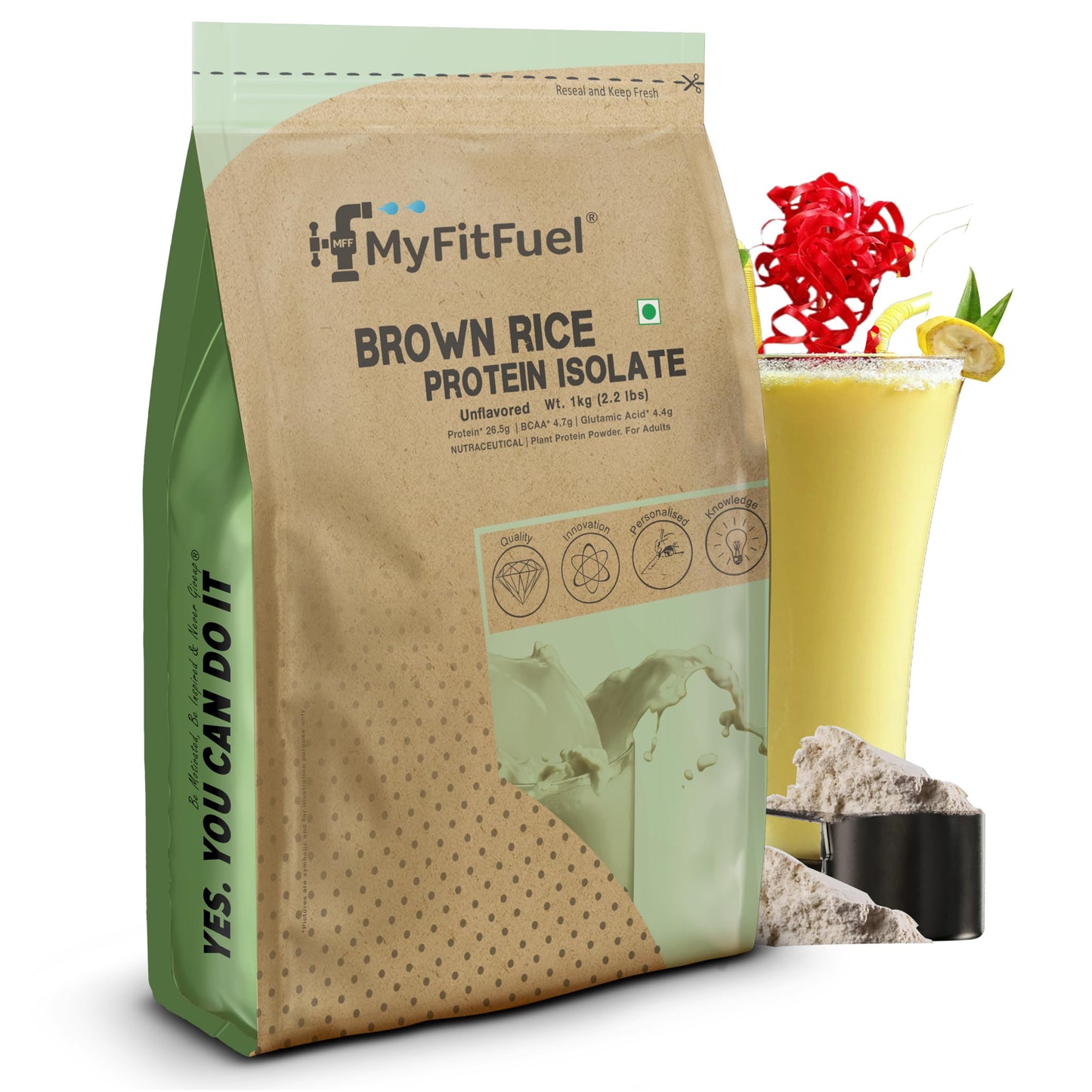 MyFitFuel Plant Brown Rice Protein, 1Kg (Unflavored)