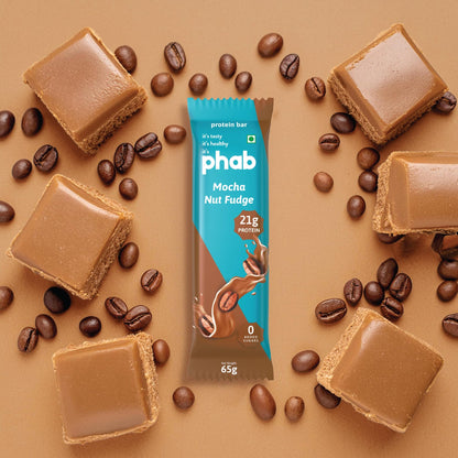 Phab 21G Mocha Nut Fudge Protein Bar | 8G High Fiber | Pea & Whey Prote- image 7