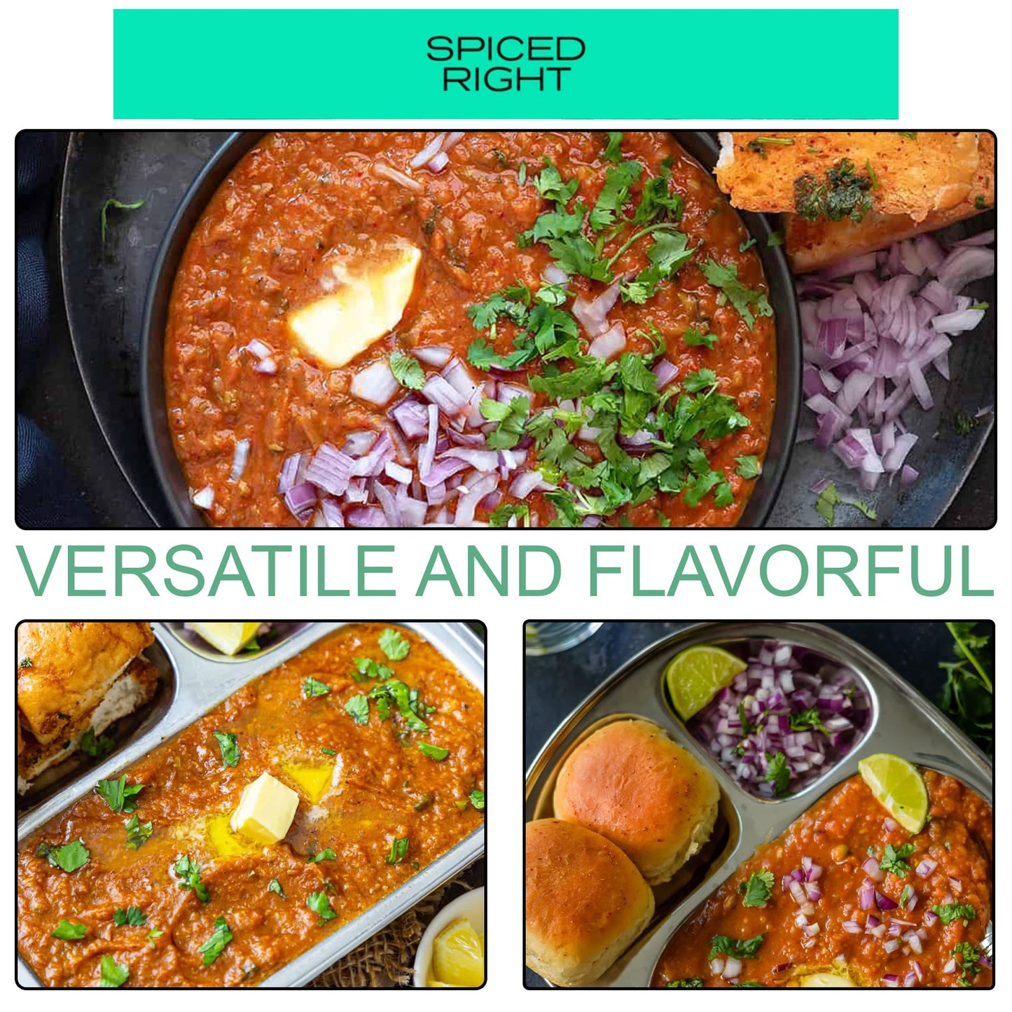Spiced Right: Bombay Pav Bhaji Masala - Authentic 200g Blend for Pav Bhaji, Easy Cooking & Irresistible Flavors