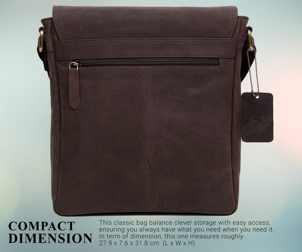 WildHorn Genuine Leather Sling Bag for Men | Stylish, Spacious & Built to Last | Adjustable Strap | 1-Year Warranty