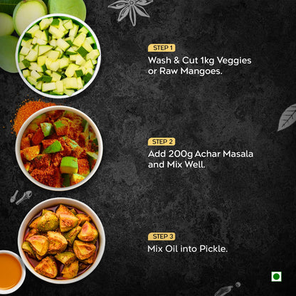 Pushp Brand Achar Masala | 200 G | Premium Blend of Traditional Spices | Ready-to-Use Pickle Mix | Authentic Homemade Pickle Masala | No Added Preservatives