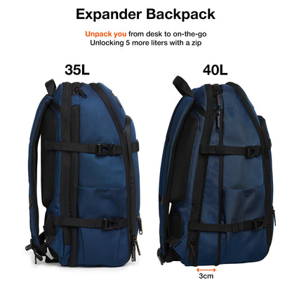 Nasher Miles Manhattan Premium Reversed Polyester Laptop Backpack 40L Ideal for College, School, Office, Travel, Overnighter | Men, Women, Boys, Girls (Navy Blue)