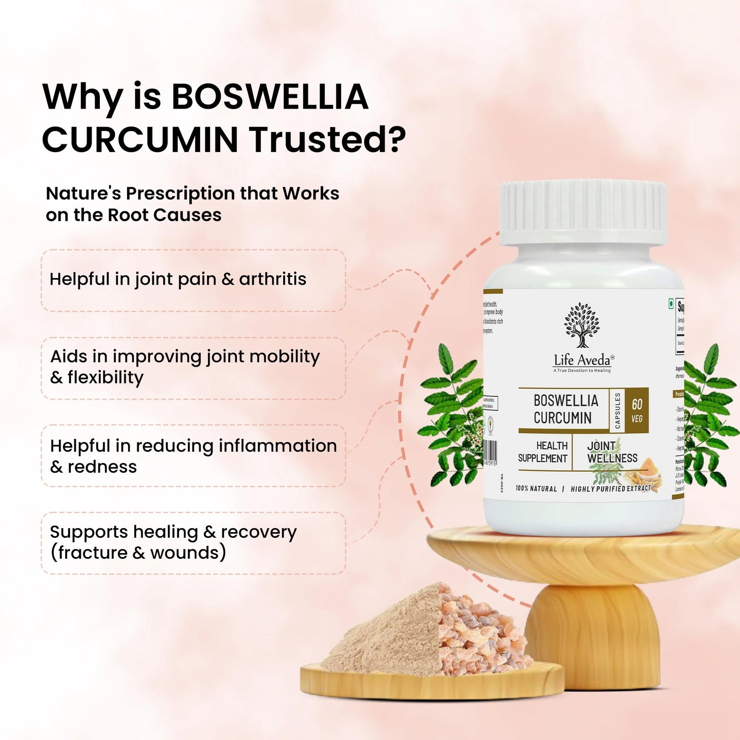 Life Aveda Boswellia Curcumin - 60 Capsules