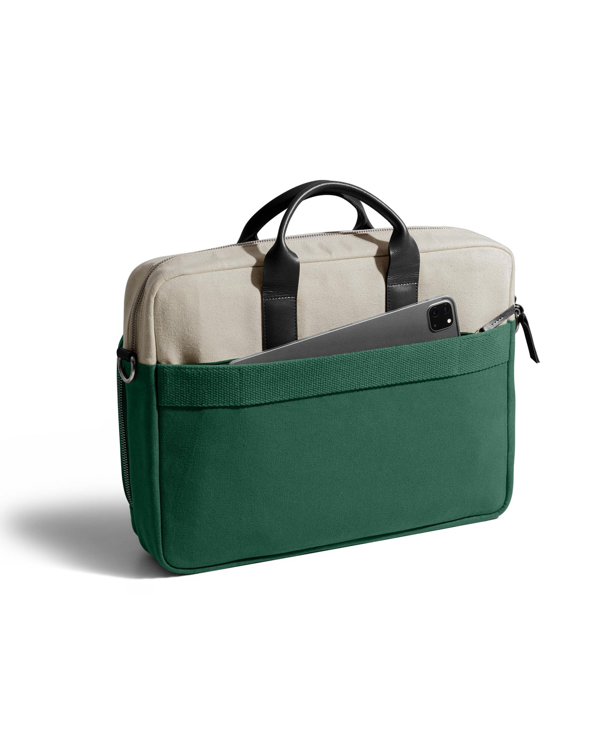 DailyObjects 100% Cotton Canvas Commute Laptop Messenger (11L) Unisex bag | Travel Shoulder Handbag With Trolley Sleeve | Metal Zip Closure, Leather Handles | Padded Laptop Compartment For 14"
