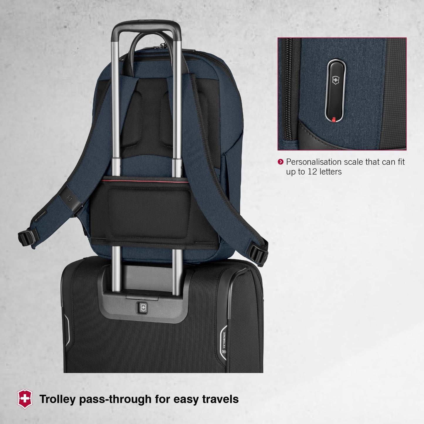 Victorinox Architecture Urban 2.0, Unisex Adult Backpack, Melange Blue/Black, One Size, Melange Blue/Black, One Size