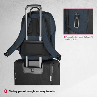 Victorinox Architecture Urban 2.0, Unisex Adult Backpack, Melange Blue/Black, One Size, Melange Blue/Black, One Size