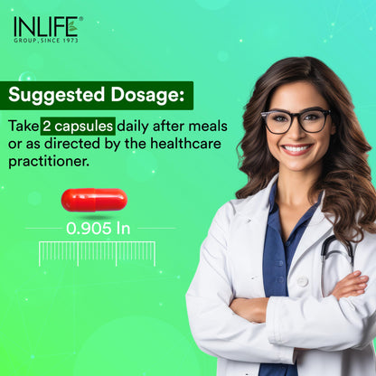 INLIFE Magnesium Glycinate Supplement 1100mg (Elemental Magnesium 242mg) with Zinc 10mg (as Zinc Picolinate) Per Serving, Relaxation & Healthy Muscle Function - 120 Capsules (Pack of 1, 120, count)