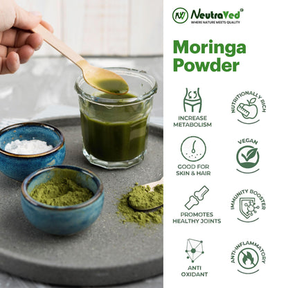 NeutraVed Moringa Powder 1 kg | Moringa Leaves also Know Drumstick for Immunity, Skin & Hair and Wellness Products for Male - 1kg