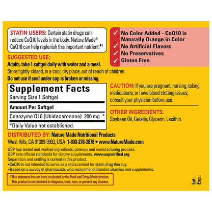 Nature Made CoQ10 (Coenzyme Q 10) Softgel, 105 count : 105 count