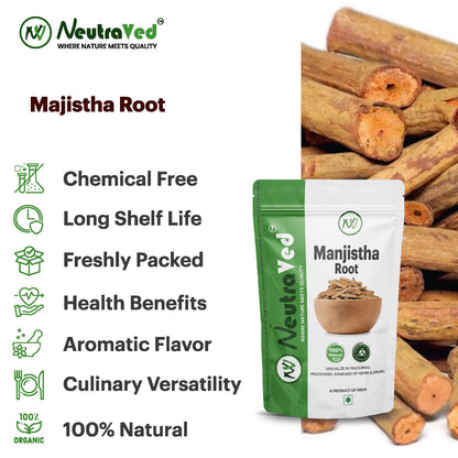 NeutraVed Manjistha Root - 100g, Organic Indian Madder, for Eating also- image 6