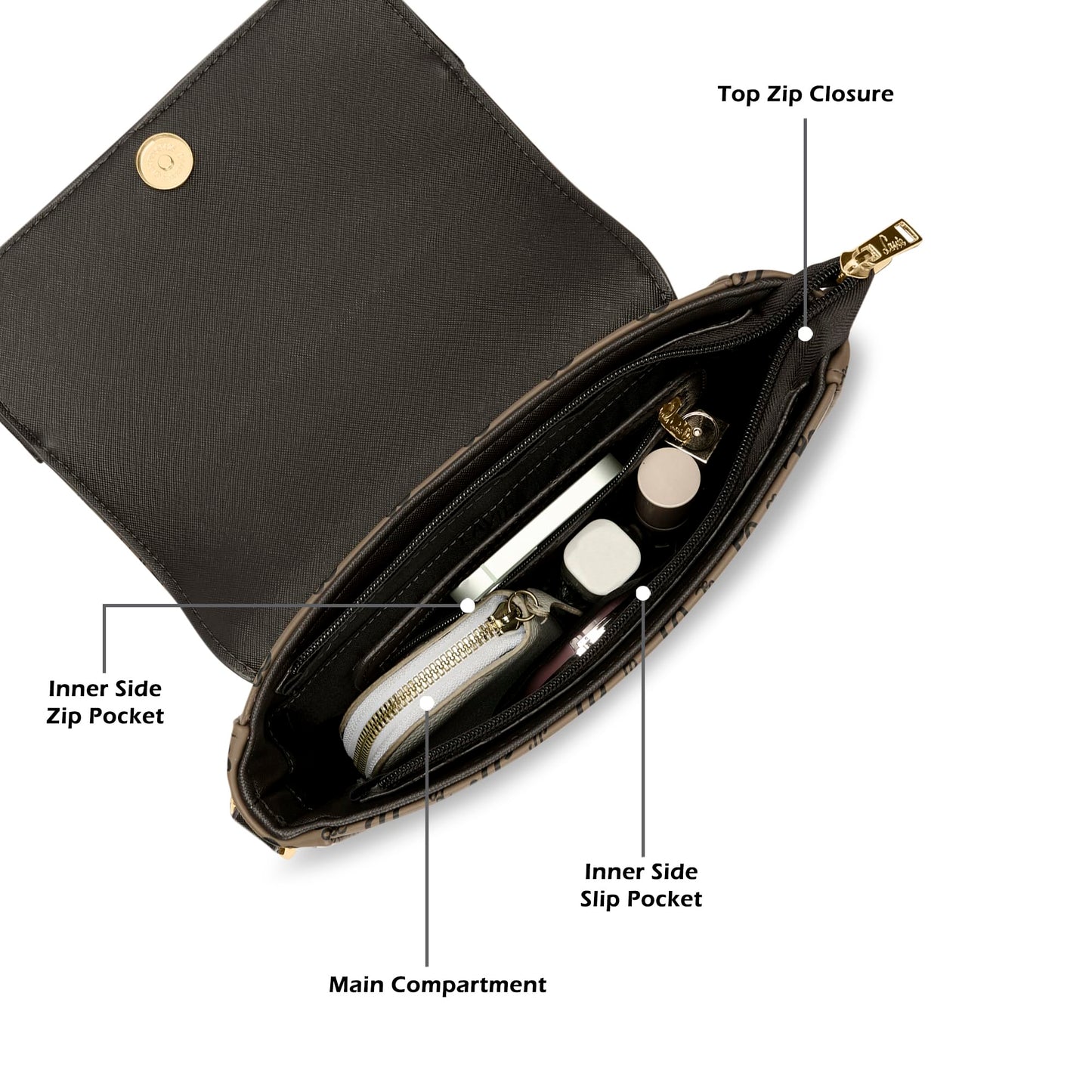 Lavie Woman's Broxa Flap Crossbody Sling Bag | Ladies Purse Handbag | Gift for Women
