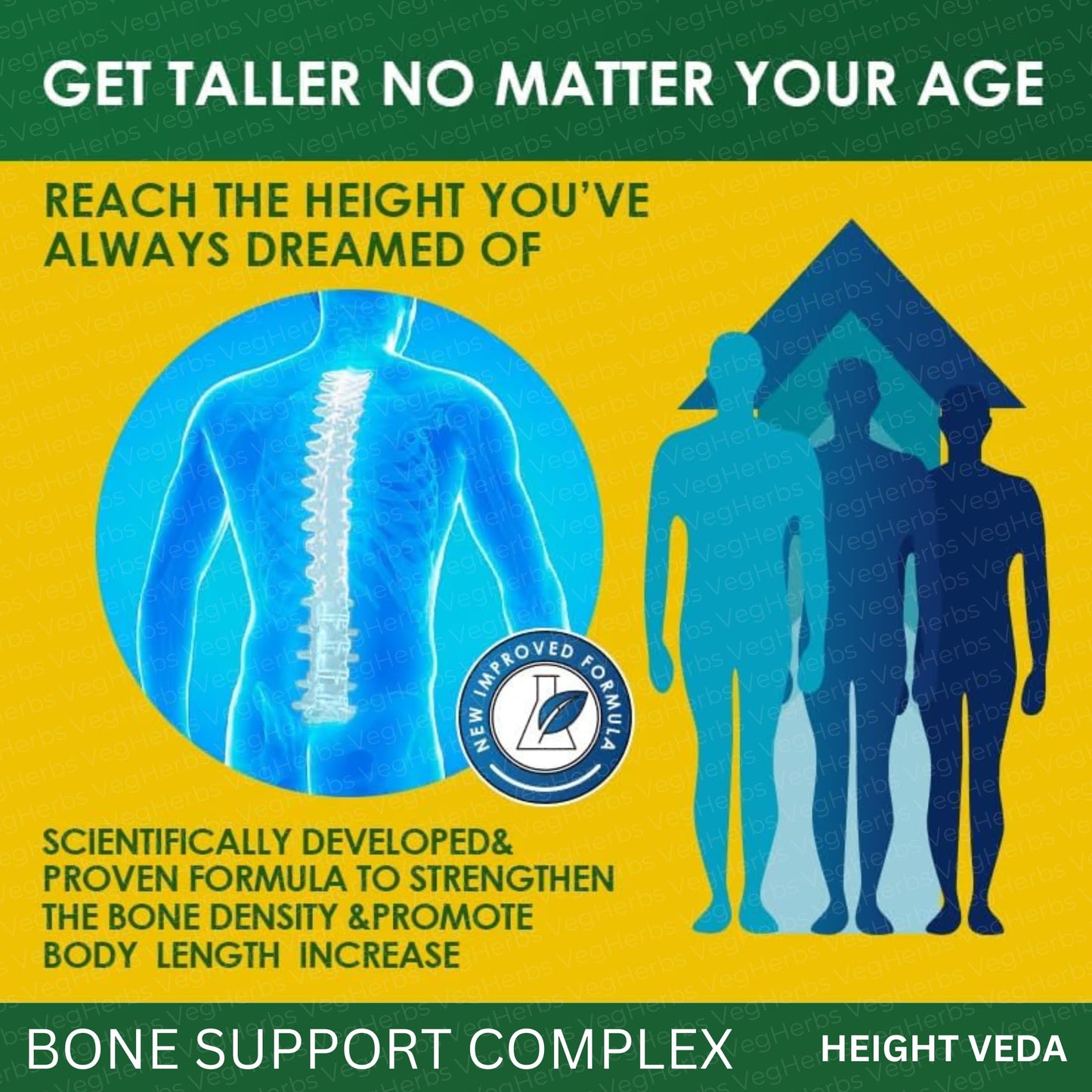 VegHerbs Original Height Veda Supreme Formula Powder 400gm with Double- image 3