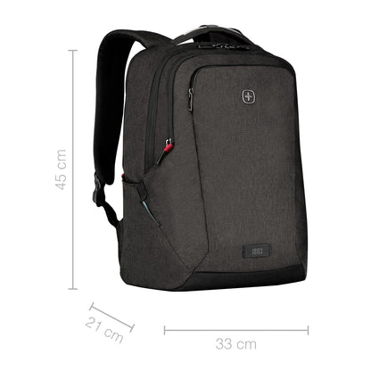 WENGER, MX Professional 16 Inch Backpack,21 Liters Heather Grey, Swiss Designed-Blend of Style and Function, 611641