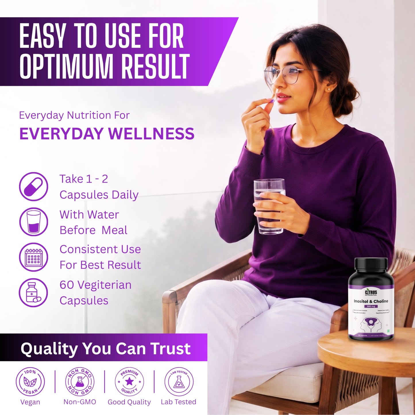 CITRUS NUTRACEUTICALS Choline & Inositol 500mg Capsules
