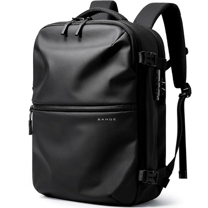 BANGE travel backpack can hold 15.6 inch laptop with anti-theft lock for men and women, Black, L