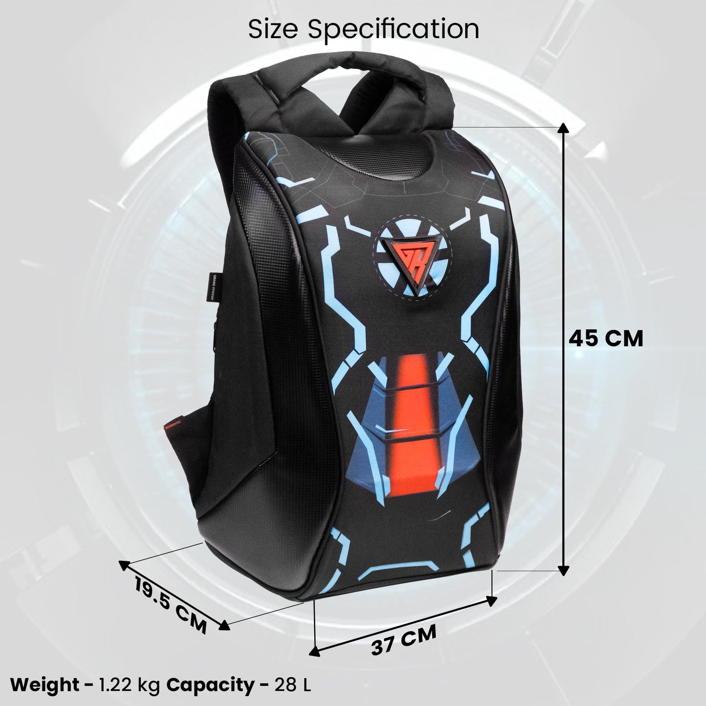 GRAND PITSTOP NightWing-Mark-2 Anti Theft Backpack With safety flashers for 15.6 inch Laptop Compartment, Light Weight, Quick Access Pockets, Water Resistant Multifunctional Backpack 25 L