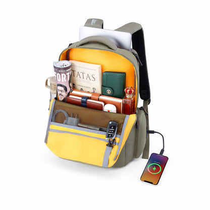 American Tourister Zork Edge | 24.5 Ltrs | 2 Compartments | Bottle Pocket | Ergonomic Padded Back Panel & Shoulder Straps | Executive Backpack | 1 Year International Warranty | Green