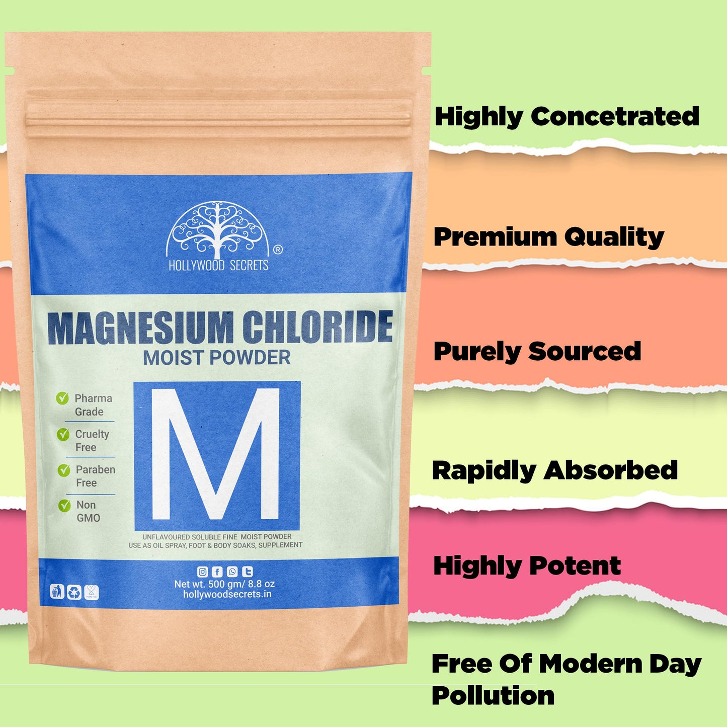 Hollywood Secrets Natural Magnesium Chloride Minerals 500gm