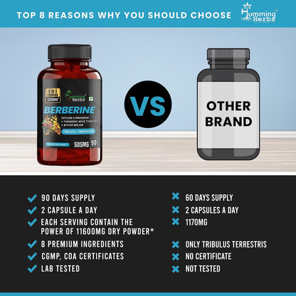 Humming Herbs Berberine | 8in1 | 90 Caps | 13100mg | with Bitter Melon,- image 5