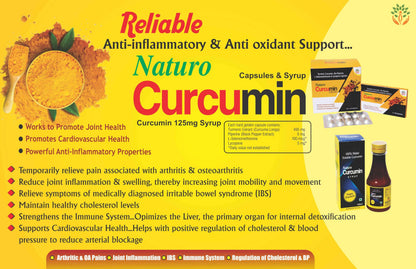 Naturo Curcumin Syrup – High Absorption Turmeric Liquid | Alcohol-Free | Mediwin Quality
