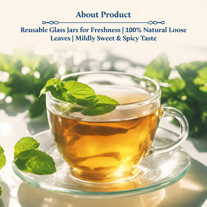 Blue Nectar Cinnamon Loose Green Tea Leaves | Metabolism Booster Himalayan Green Tea in Air-Tight Glass Jar | Includes Free Tea Infuser (65g)