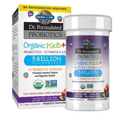 Garden of Life Probiotic Chewable Dr. Formulated Organic Kids+ Supplement, Shelf