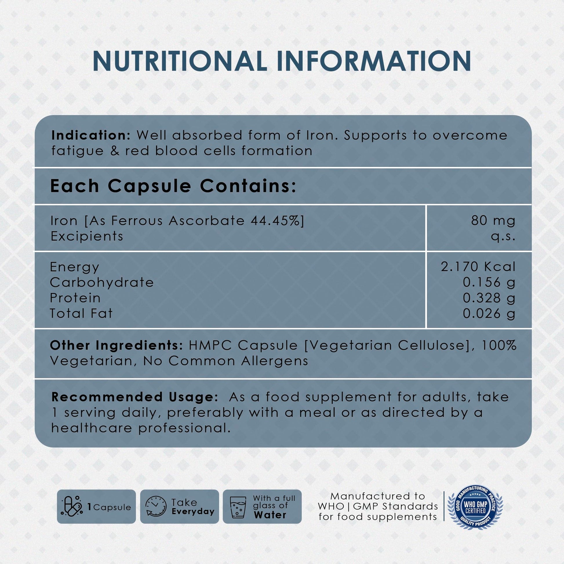 Ambrosial Iron Tablets High Strength 25mg| Iron Supplement for Women &- image 3