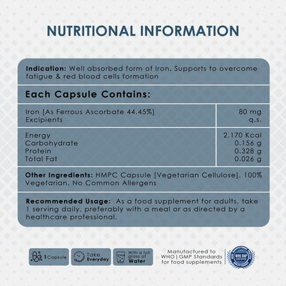 Ambrosial Iron Tablets High Strength 25mg| Iron Supplement for Women &- image 3