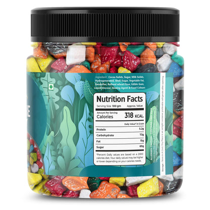 Ecoeats Chocolate Stone Candy | Fun & Colorful Candy-Coated Chocolates | Crunchy, Sweet & Irresistible Treat | Ideal for Gifting, Party Favors & Snacking(100gm)