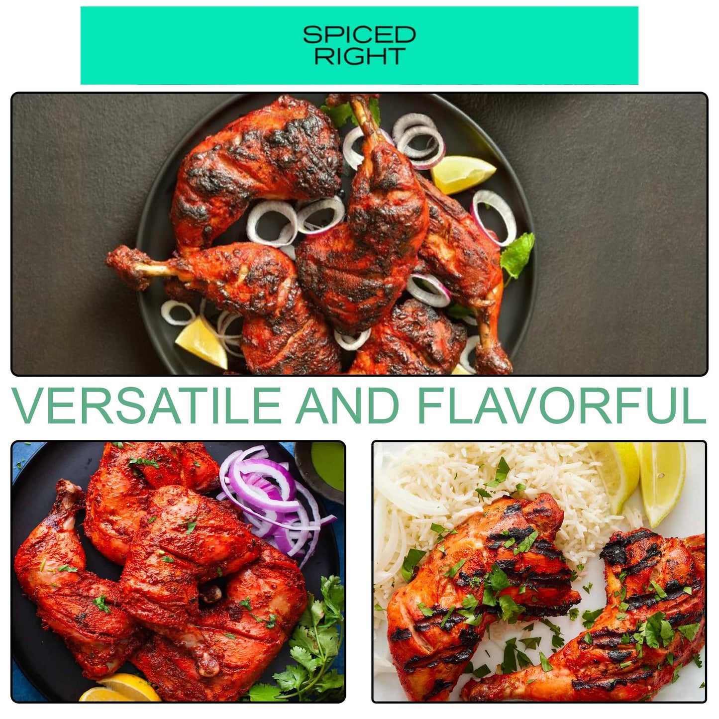 Spiced Right Tandoori Masala: 100g of Rich, Smoky Powder Masala with Garlic for Tikka, Tandoori Chicken & Paneer – Vibrant Red, Perfect for Marinating.