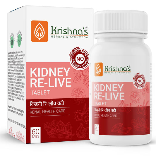 Krishna's Kidney-Re Live Tablets – Advanced Kidney & Urinary Health Support Formula, 60 Tablets (Pack of 1)