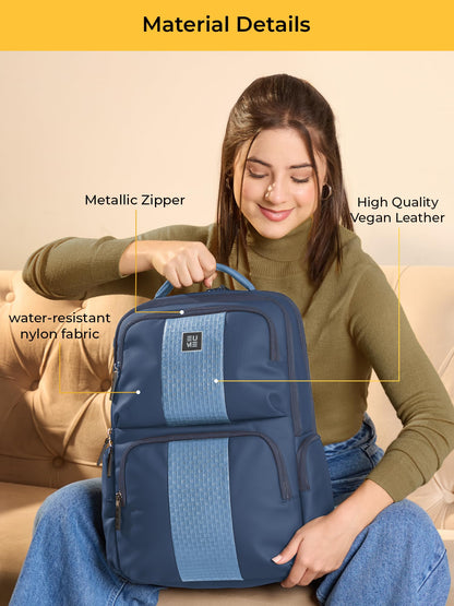 EUME Premium 15.6 in Laptop bags for Men & Women Office Use | Stylish Backpack Bag | Spacious Backpack for Travelling | 28L Polaris Midnight Blue