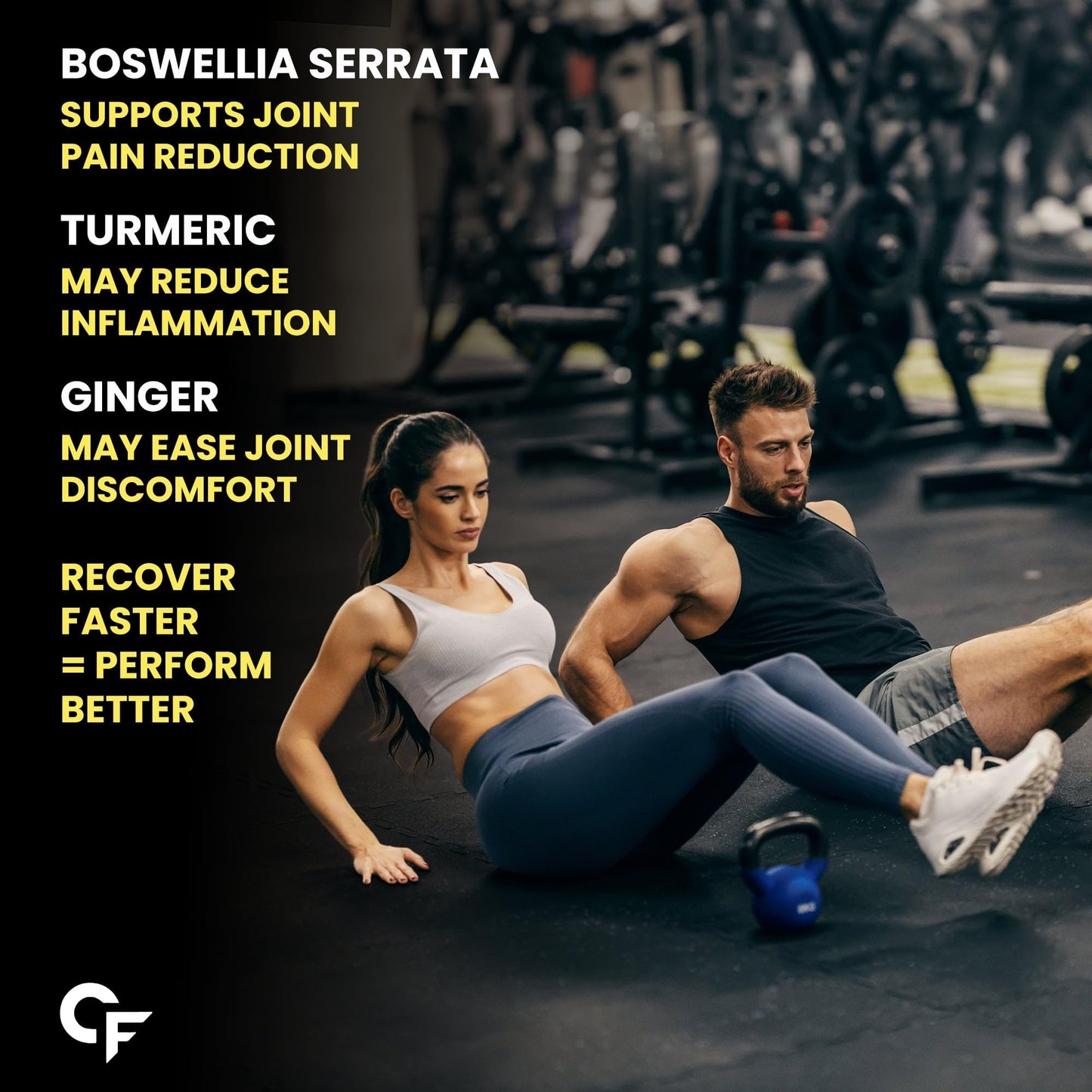 Carbamide Forte Joint Support Supplement for Adults with Glucosamine 1600mg Per Serving with Chondroitin, Boswellia, Turmeric & Ginger- Tablets 60 Count