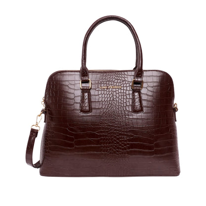 Lino Perros Womens Synthetic Leather Satchel, BROWN