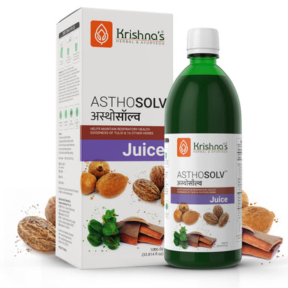 Krishna's Asthosolv Juice - Goodness of Tulsi and 16 other Herbs - Help Maintain Respiratory Health - 1000 ml