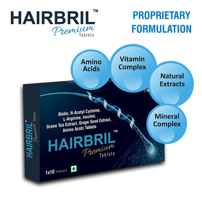 HAIRBRIL Healthy Hair Supplement 30 Tablets (Pack Of 3), 0.07 Kilograms