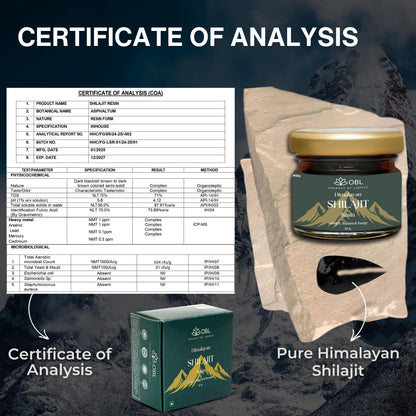 OBL ORGANIC BY LOUPEZ Shilajit Resin | Strength, Stamina & vitality| Muscle Booster | Organic Supplement - Pack Of 3 (Unflavoured) 20g each| 240 servings |