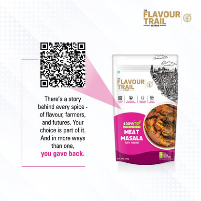 The Flavour Trail Pure & Natural Meat Masala |Bold & Fragrant Spice Mix for Curries, Gravies & Kebabs | No Nasties, Just Pure Flavours! 100g