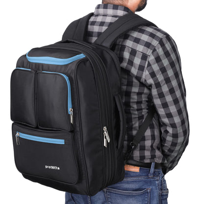 Protecta Organised Chaos XL (2.0) 45 L Convertible Laptop Backpack/Bag | For Work Trips, Travel & Weekend Trips. - Black & Blue