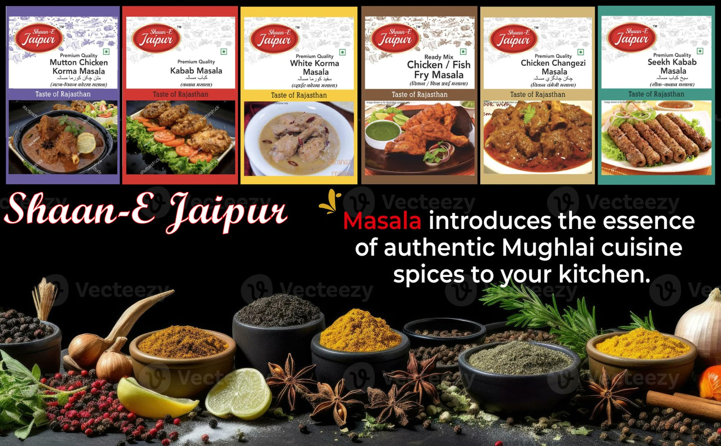 Shaan-E Jaipur White Korma Masala | Shahi White Chicken Korma Masala | Natural Spices | Spice for Authentic Taste and Colour 40 gm each (Pack of 1)
