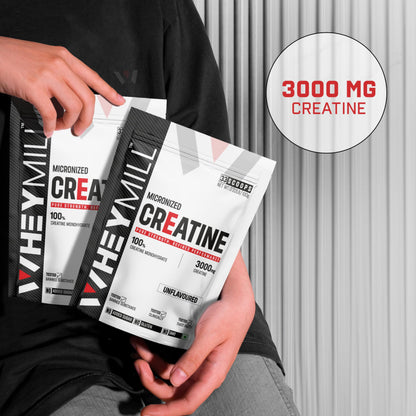WHEYMILL Micronised Creatine Monohydrate | Lab Tested | Rapid Absorption | Fast Recovery | 100Gm, 33 Servings | Unflavoured