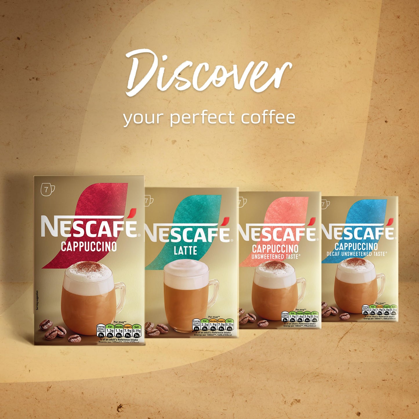 NESCAFÉ Latte Instant Coffee 7 Sachets, 100percent Responsibly Sourced Coffee Pack of 1